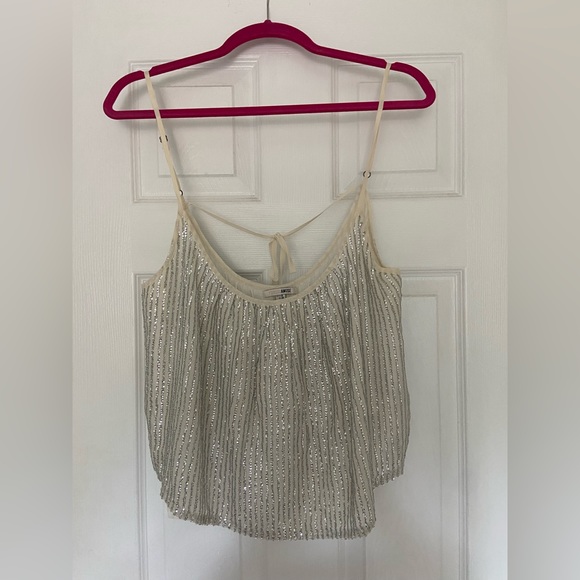 Amuse Society sequinned tie back tank top. Size M - Picture 1 of 3